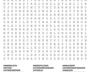 Henry VIII Word Search
