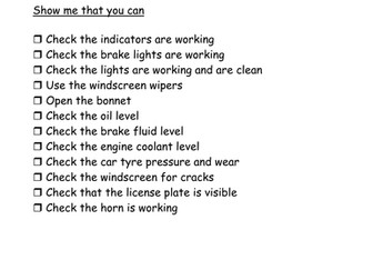 Asdan Bronze 4A9 Car maintenance