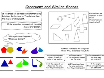 Congruent and Similar Shapes