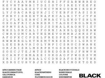 Black Power Word Search