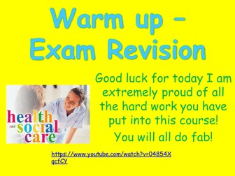 AQA Health and social care GCSE pre-exam revision
