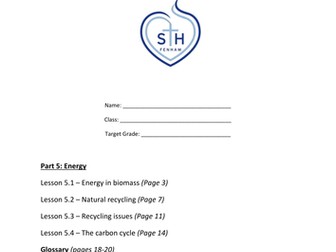 AQA Core B1 Workbook Part 5 Energy