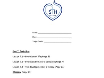AQA Core B1 Workbook Part 7 Evolution