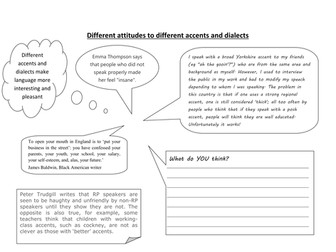 Attitudes to different accents and dialects