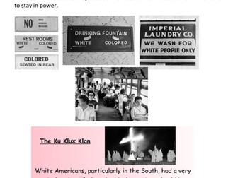Racism - Humanities GCSE (American History 1945-1975) 