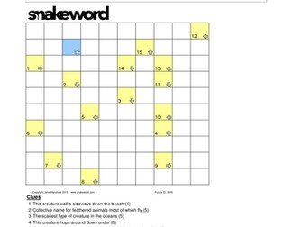 Snakeword Puzzle - Animals & Creatures