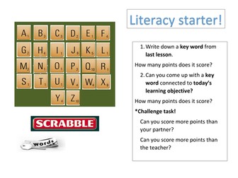 Scrabble mat literacy task
