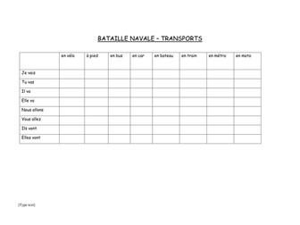 Bataille Navale Transports / Battleships Transport