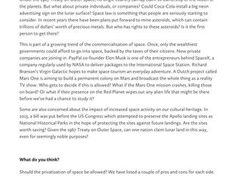 Privatising space - information sheet