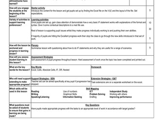 Excel Task file for teaching IF statements - includes logical operands and nested