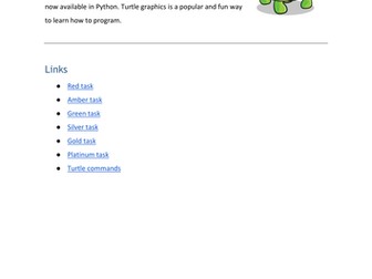 Six differentiated Python Turtle tasks and sorting activity