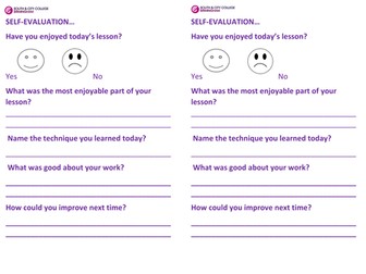 Self-evaluation Sheet Textiles