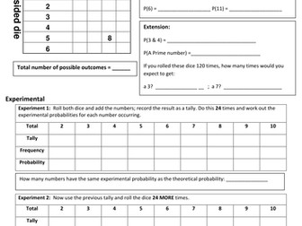 Theoretical and experimental probability