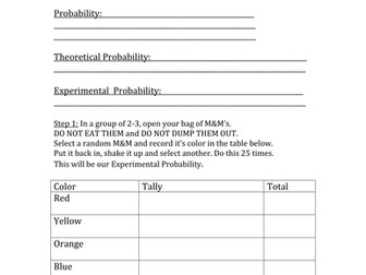 M&M's Probability Project