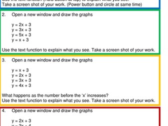y=mx+c GeoGebra iPad lesson