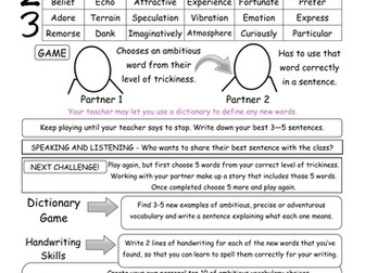 KS2 Wow Words - Ambitious Vocabulary VCOP Games and Activities - To Improve Writing