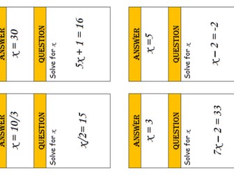Solving Equations Treasure hunt
