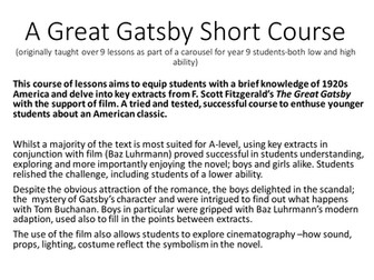 SOW The Great Gatsby -short course 