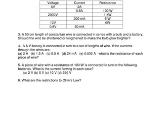 Introduction to Electricity for Design Technology - Systems Control and Electronics