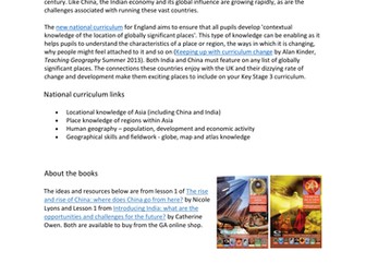 Extending knowledge about China and India 