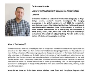 Ask the Expert Interview on The Ethics of Fast Fashion