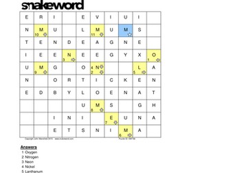 Snakeword - Chemical Elements Puzzle