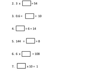 Year 3 Missing Number Problems