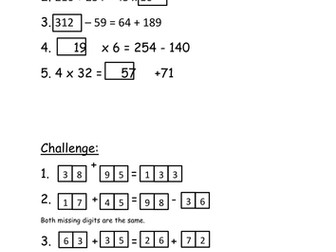 Year 3 Balancing calculations