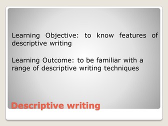 Descriptive writing