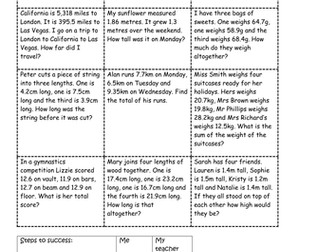 Addition & Subtraction word problems with estimation and rounding