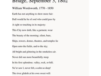 AQA Power & conflict poetry cluster for teaching September 2015 onwards