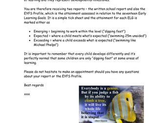 Early Learning Goals (ELG) for parents (EYFS P rofile)