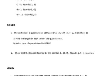 Distance between two coordinate points