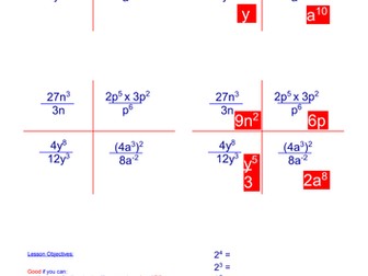 Negative Indices Flipchart Lesson