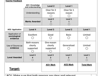 NEW H580 A2 SOCIOLOGY OCR SPEC 2015 - Unit 2 Exam Assessment Materials