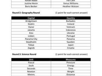 End Of Year Quiz 2015
