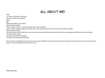 All About Me - Creating a Year Book 