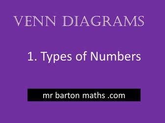 Venn Diagrams 1 - Types of Number