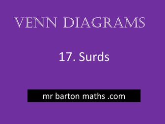 Venn Diagrams 17 - Surds