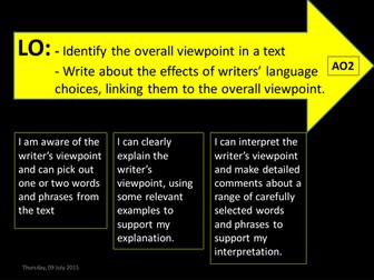 AQA English Lang/Lit - Writers Viewpoint