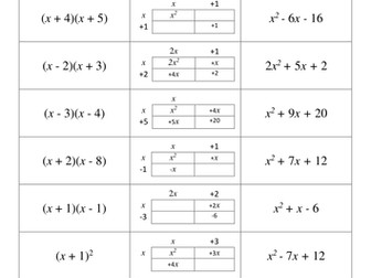 Expanding Quadratic Expressions Match Up