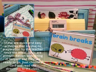 Brain Breaks for Middle and High School (icebreakers; fillers)