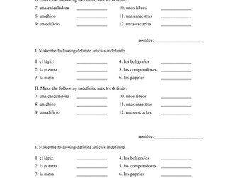 Definite vs. Indefinite Articles Quiz