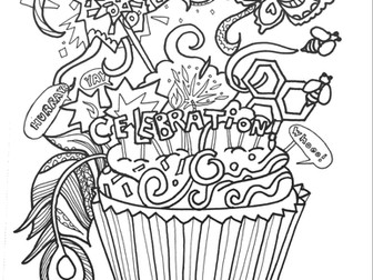 Celebration Cupcake Poster, Coloring Page Reward
