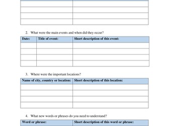 Background Research Worksheet