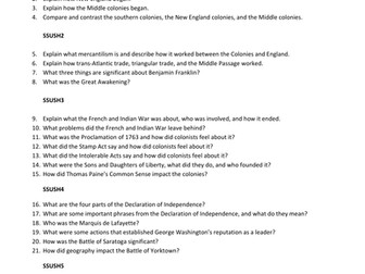 US History Constructed Response EOCT Study Guide