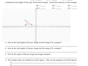 Similarity and Congruence Unit: Similarity Activity