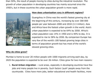 GCSE Geography Revision: Challenges of the Urban World
