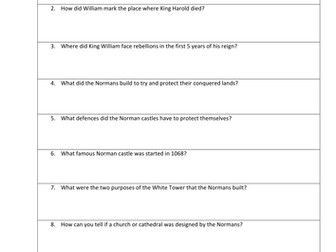 The Norman Conquest - Flippedlearning video and worksheet