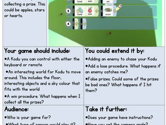 Kodu Independent Learning Cards - UPDATED